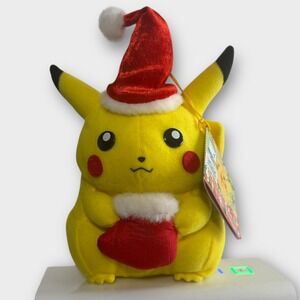 Rare 1999 Banpresto Japanese‎ Pokemon Musical Christmas Pikachu Plush & TAG VTG